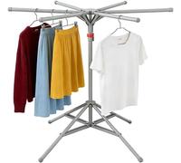 Étagère à linge autoportante - Porte-vêtements pliable - Pour sécher le linge - Design gain de place - Hauteur : 170 cm - Gris