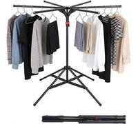 Étagère à linge autoportante - Sèche-linge pliable - Pour sécher les vêtements - 6 bras extensibles - 170 cm de hauteur - Noir