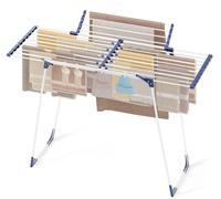 Étagère à linge pliable et extensible, modèle aile, dimensions 57 x 162 x 86 cm, séchoir stable avec pieds antidérapants, pour intérieur et extérieur, blanc