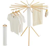 Étagère à linge pliante en bois, à trois pieds, pour vêtements, portable et extensible