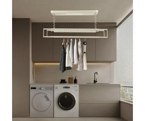 Étagère à linge - Séchoir à linge - Cordes à linge - Sèche-linge - Étagère à linge suspendue au plafond - Réglable en hauteur - Métal, capacité de 35 kg