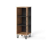 Vicco Étagère à Livres Amber, Chêne Wotan, 36x100cm | avec 3 compartiments, avec compartiment de rangement pour espace de stockage supplémentaire