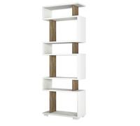 Toilinux - Etagère bibliothèque design scandinave Blok - L. 60 x H. 165 cm - Blanc - Blok Blanc G