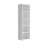 Vicco Étagère à Livres Bob, Blanc, 40x132cm | avec 5 compartiments, pour le rangement et la présentation de livres et de classeurs
