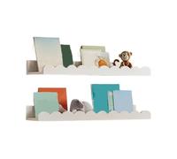 Étagère à livres - Bois, 15,75 pouces Scalloped Wall Storage Decor Floating Design | Stylish Photo & Books Organizer, Floating Book Shelves For Nurseries, Playrooms, Bathrooms, Home Decor, Kids' Rooms