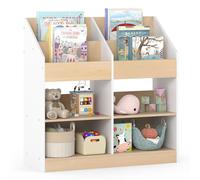 Étagère à livres COSTWAY pour enfants, étagère à livres pour enfants avec 8 compartiments, étagère pour enfants en bois, étagère à jouets, range-jouets, 80 x 29,5 x 80 cm, blanc