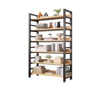 Étagère à Livres de 218 cm de Haut, bibliothèques industrielles à 6 Niveaux sur Pied, étagère en Bois et en métal for Salon/Maison/Bureau(70 * 40 * 218cm)