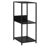 Étagère à Livres Droite Petite Noir 33,5x39,6x79,7 cm 3 Étagères | Bois d'ingénierie,acier rouille,3 niveaux,design industriel,compacte,assemblage facile,salon,patio