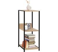 Étagère à livres droite petite Noir et chêne 33,5x39,6x79,7 cm Noir et chêne G