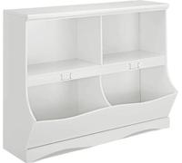 Étagère à livres et jouets pour enfants - Étagère de rangement - 4 compartiments - 104,5 x 39,5 x 83,5 cm - Pour chambre d'enfant - Blanc