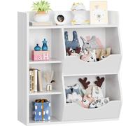 Étagère à livres et rangement pour enfants - Étagère à 5 compartiments - Bois - Pour livres et jouets - Crèche, chambre d'enfant et salle de jeux - Montage requis - Beige