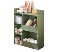 Étagère à livres pour enfants, 5 compartiments ouverts, solide et durable, vert militaire