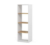 Vicco Étagère à Livres Tomy, Chêne Blanc/Force de l'or, 40x120cm | 4 compartiments, pour le rangement et la présentation de livres et de décorations
