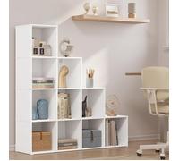 Étagère à Livres WOLTU - Bibliothèque d'Escalier 10 Cubes - Blanc - 120x30x120cm