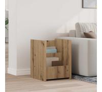 vidaXL Table d'appoint avec 3 étagères Chêne artisanal Bois d'ingénierie 35x35x45 cm