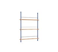 Étagère à Magazines Moebe, Bibliothèque en Chêne Moyen/bleu Foncé