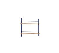 Étagère à Magazines Moebe, Petit Modèle en Chêne/bleu Foncé