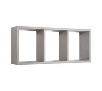 ÉTAGÈRE À MUR RECTANGULAIRE 3 COMPARTIMENTS CHÊNE GRIS NUOVO MOD. TRISTANO