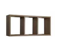 ÉTAGÈRE À MUR RECTANGULAIRE 3 COMPARTIMENTS CHÊNE TABAC MOD. TRISTANO