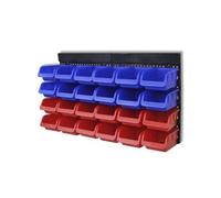 Etagère à outils de garage - - 2 pcs - Plastique - Bleu et rouge - Bacs amovibles