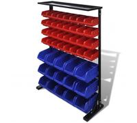 vidaXL Boîtes d'atelier avec support Bleu & Rouge