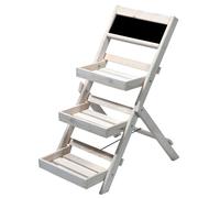 Étagère à plantes à trois niveaux avec tableau noir | Étagère à plantes compacte et pliable | Étagère à plantes en bois massif | Étagère à plantes pour jardin/terrasse/balcon | 38,5 x 49,5 x 69 cm | B