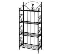 Étagère à Plantes Carrée 4 Niveaux Résistante à la Rouille Rack Extérieur pour Patio