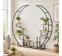 Étagère à plantes DanDiBo, étagère intérieure pour fleurs, 170 cm de haut, en métal noir, demi-circulaire, modèle 96700. Étagère à fleurs en forme d'escalier, grande, ronde, support pour plantes