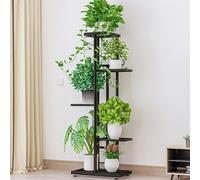 Étagère à plantes d'intérieur - Étagère d'angle - 5 niveaux en métal - Pour pots de fleurs - À monter soi-même - Gris foncé