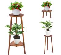 Étagère à plantes - Lot de 2 - Bois de pin - Deux niveaux - Pour intérieur