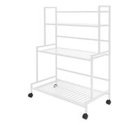 Étagère à plantes Support à plantes à 3 niveaux en métal blanc pour le jardin, le balcon et la terrasse, charge max. 45 kg