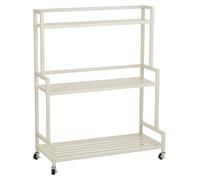 MICA Decorations Greenrax Meuble de Rangement sur Roulettes - Etagere Rangement pour Plantes Interieur, Plantes Exterieur ou Outils de Jardinage - 80 x 35 x 100 cm - Fer - Off-white