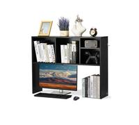 Etagère à Poser Sur Bureau 1 Niveau Rangement Stable Dortoir Bois Noir 94x24x73cm