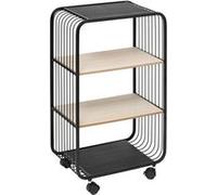 Étagère à roulettes 3 niveaux métal et bois 5five Noir G