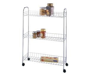 Etagère à roulettes gain de place - Acier chromé