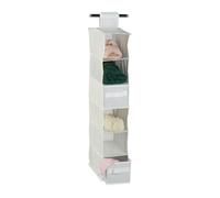 Etagère à suspendre en tissu, lot de 2, 6 compartiments, 2 tiroirs, pour dressing, HLP: env. 82 x 14,5 x 30 cm, blanc