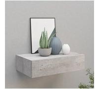 vidaXL Etagère à Tiroir Murale Etagère Flottante Etagère Suspendue Salon Salle de Séjour Maison Intérieur Gris Béton 40x23,5x10 cm MDF