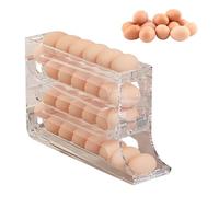 Étagère à œufs pour réfrigérateur, distributeur d'œufs pour réfrigérateur | Distributeur d'œufs automatique à 4 couches | Récipient à œufs moderne et peu encombrant pour ferme, garde-manger, cuisine