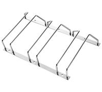 Étagère à verres, à fixer sous un meuble, 3 rangées, chromée, 18 cm