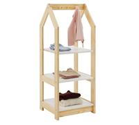 Idimex Étagère à vêtements enfant SALLY en pin massif – coloris naturel et blanc