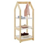 Etagère à vêtements enfant SALLY en pin massif - Coloris naturel et blanc
