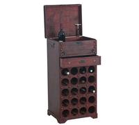 Etagère à vin Calvados pour 20 bouteilles / mobilier de bois / style colonial avec tiroir Marron