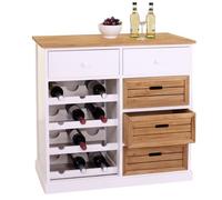 Étagère À Vin Hwc-B96, Commode / Meuble Pour 12 Bouteilles Avec Tiroirs, Style Campagne 86x87x37cm Multicolore