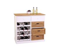Étagère À Vin Hwc-B96, Commode / Meuble Pour 12 Bouteilles Avec Tiroirs, Style Campagne 86x87x37cm Multicolore