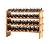 Étagère à vin modulaire empilable en bambou, 4 niveaux, pour 36 bouteilles, multi-niveaux, étagère de rangement autonome sans vacillement, idéale pour cuisine, bar, cave à vin
