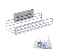 Étagère adhésive antirouille - Organisateur de rangement de salle de bain, support de panier de douche | Solution murale décorative étanche, système monté sans perçage pour cuisine dortoir