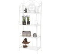 Etagère pliable - CLP - Anika - Fer forgé - 4 espaces de rangement - Style antique blanc 153 cm