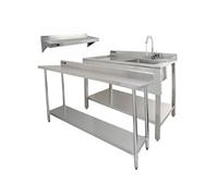 Etagère Appoint Restauration Plan de Travail Cuisine 2 Niveaux Acier