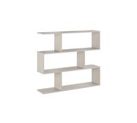 Etagère asymétrique basse, meuble étagère basse coloris beige - Longueur 110 x profondeur 24,60 x hauteur 96,3 cm - -
