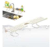 Etagère au-dessus de l'évier | Organisateur de salle de bain en acier sans | Tablette de robinet amovible en acier au carbone - peut être installée sans perçage, économise de l'espace et est idéale pour